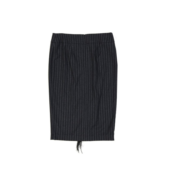 Brunello Cucinelli Gray Virgin Wool Long Skirt