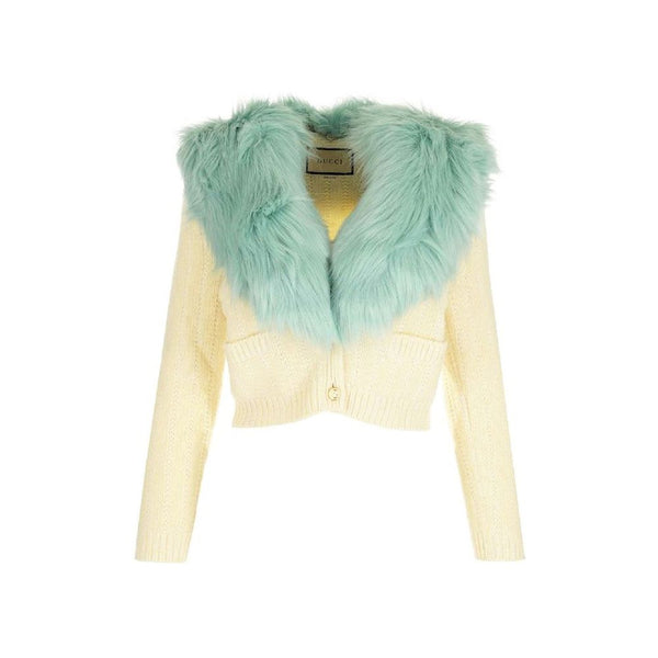 Gucci White Wool Cardigan
