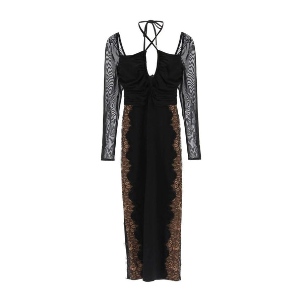 Self-Portrait Black Polyester Cocktail Dress