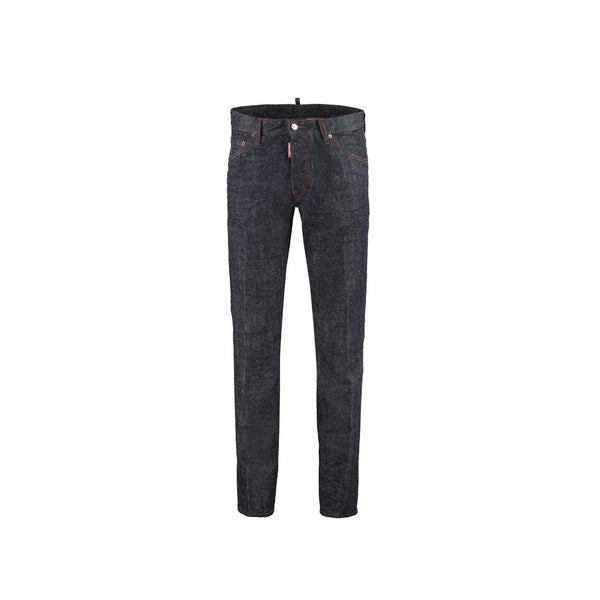 Dsquared² Blue Cotton Straight-Leg Jeans
