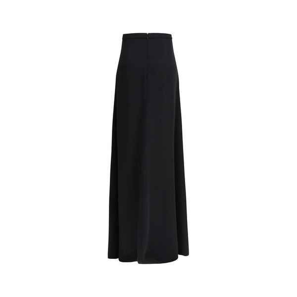 Valentino Garavani Black Silk Long Skirt
