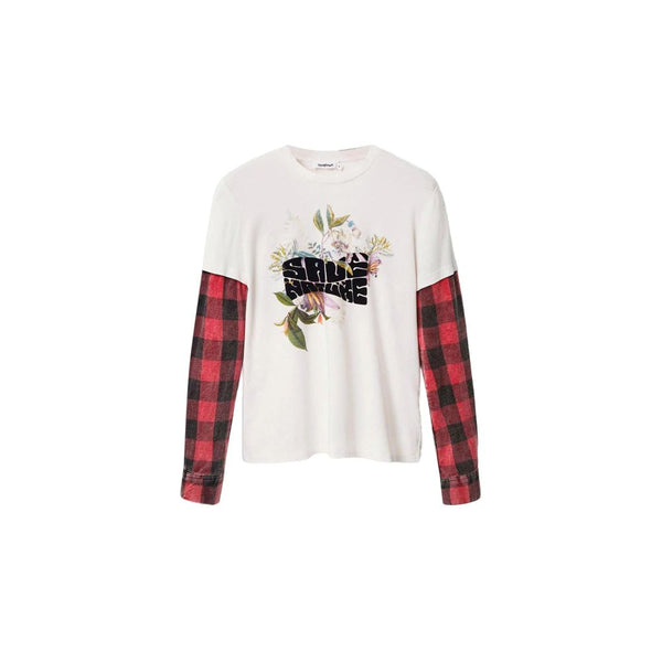 Desigual White Cotton T-Shirt