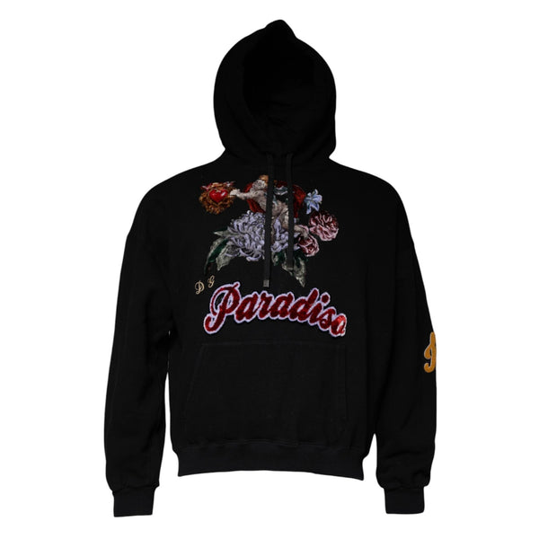Dolce & Gabbana Black Paradiso Hooded Men Sweatshirt Sweater