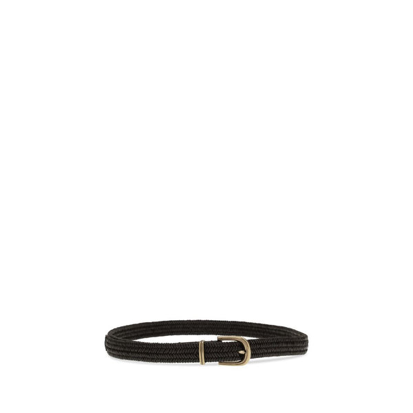 Brunello Cucinelli Black Calf Leather Bos Taurus Regular Belt