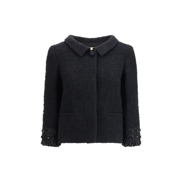 Valentino Black Wool Biker Jacket