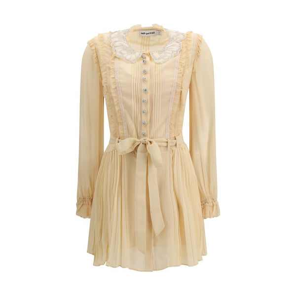 Self-Portrait Beige Viscose Casual Dress