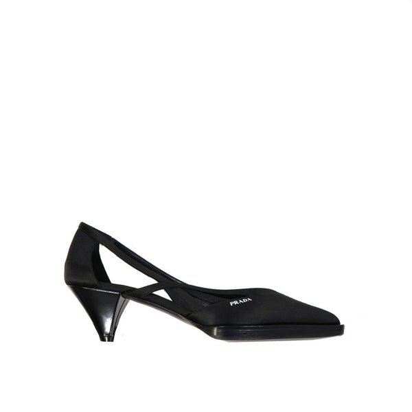 Prada Black Silk High Heel Pumps