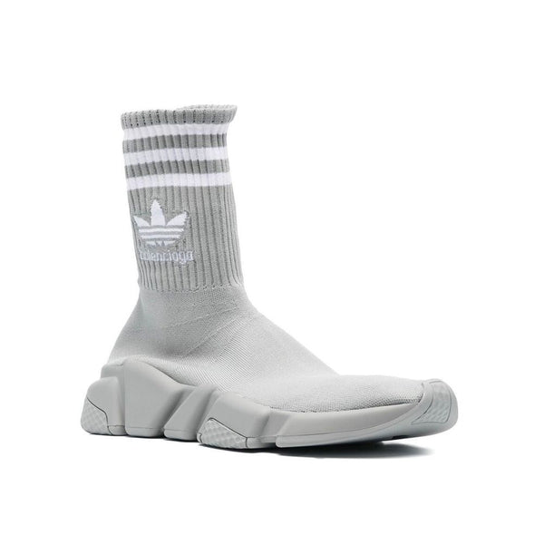 BALENCIAGA X ADIDAS Gray Nylon Athletic Sneakers