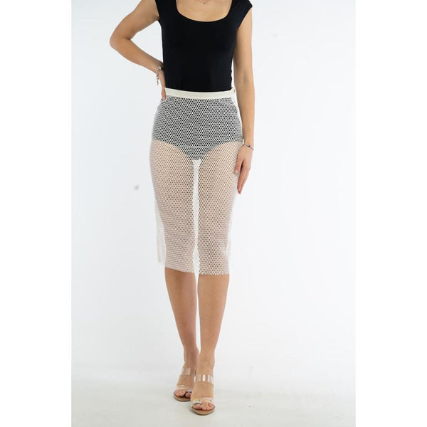 Patrizia Pepe White Polyester Midi Skirt