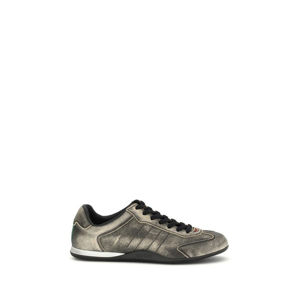 Gucci Black Calf Leather Bos Taurus Low Top Sneakers