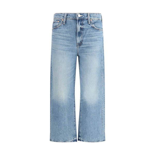 Mother Denim Blue Cotton Straight-Leg Jeans