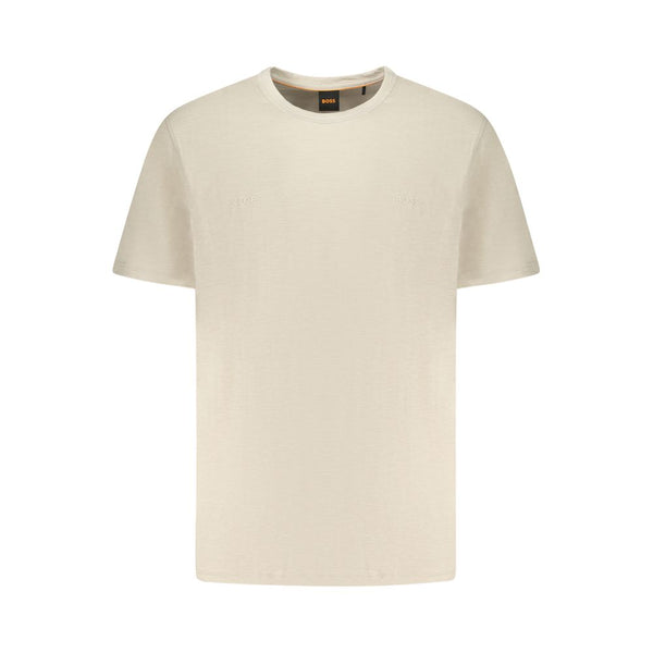 Hugo Boss Beige Cotton Men T-Shirt