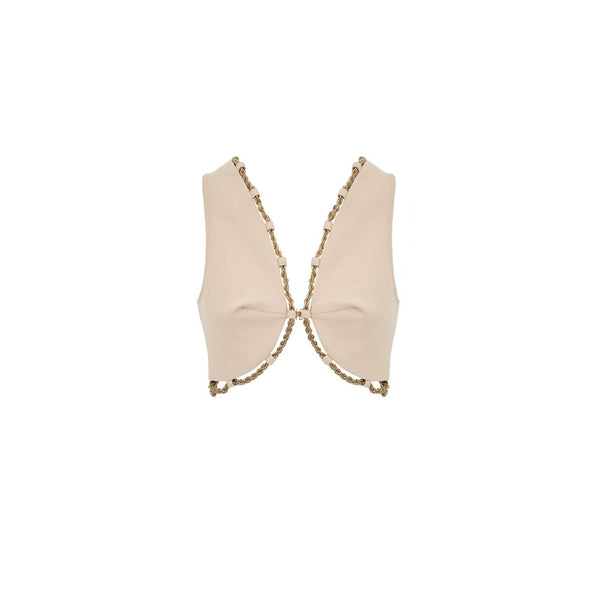 Cult Gaia Beige Cotton Waistcoat