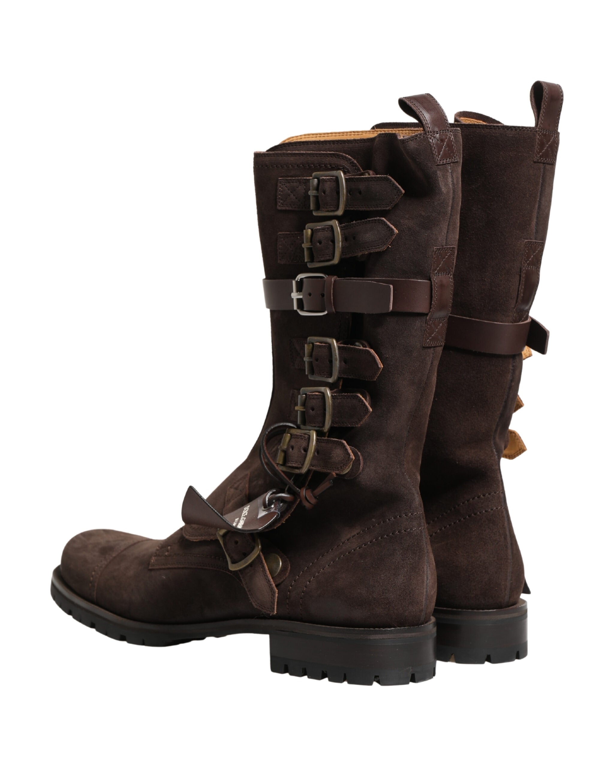 Dolce & Gabbana Brown Suede Leather Combat Ankle Boots Shoes – THE GRAY ...