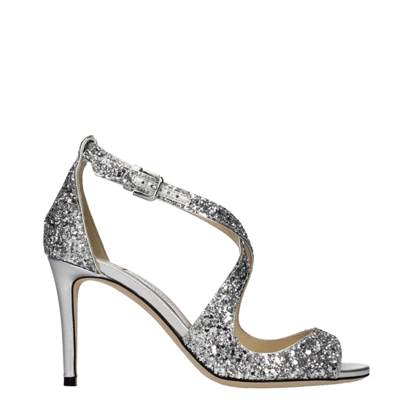 Jimmy Choo Gray Plastic Strap-On Sandals