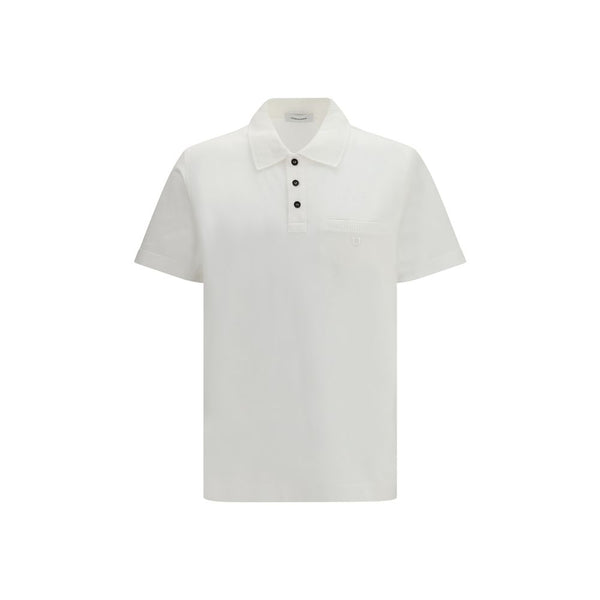 Ferragamo White Cotton Polo Shirt