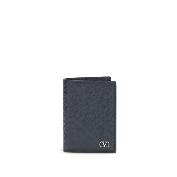 Valentino Garavani Blue Calf Leather Bos Taurus Wallet