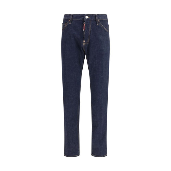 Dsquared² Blue Cotton Straight-Leg Jeans
