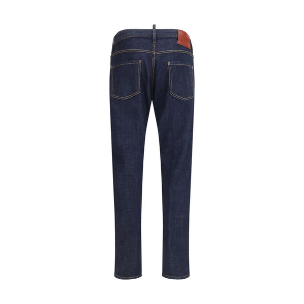 Dsquared² Blue Cotton Straight-Leg Jeans
