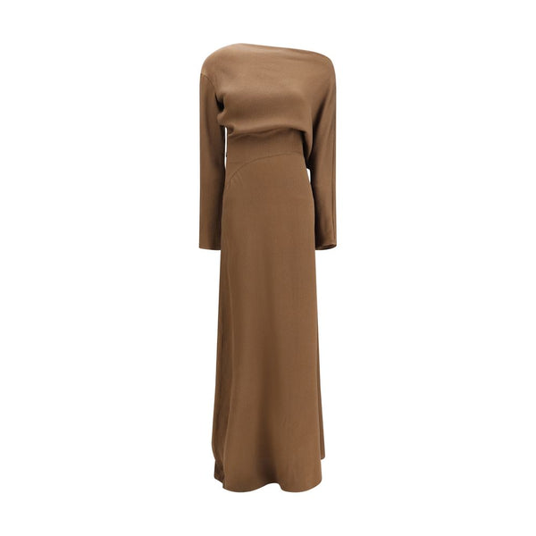 Petar Petrov Brown Silk Casual Dress