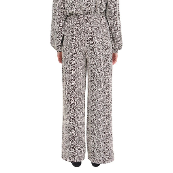ICHI Brown Polyester Casual Pants