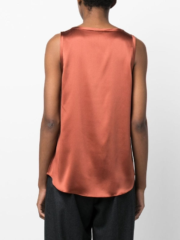 Brunello Cucinelli Brown Silk T-Shirt