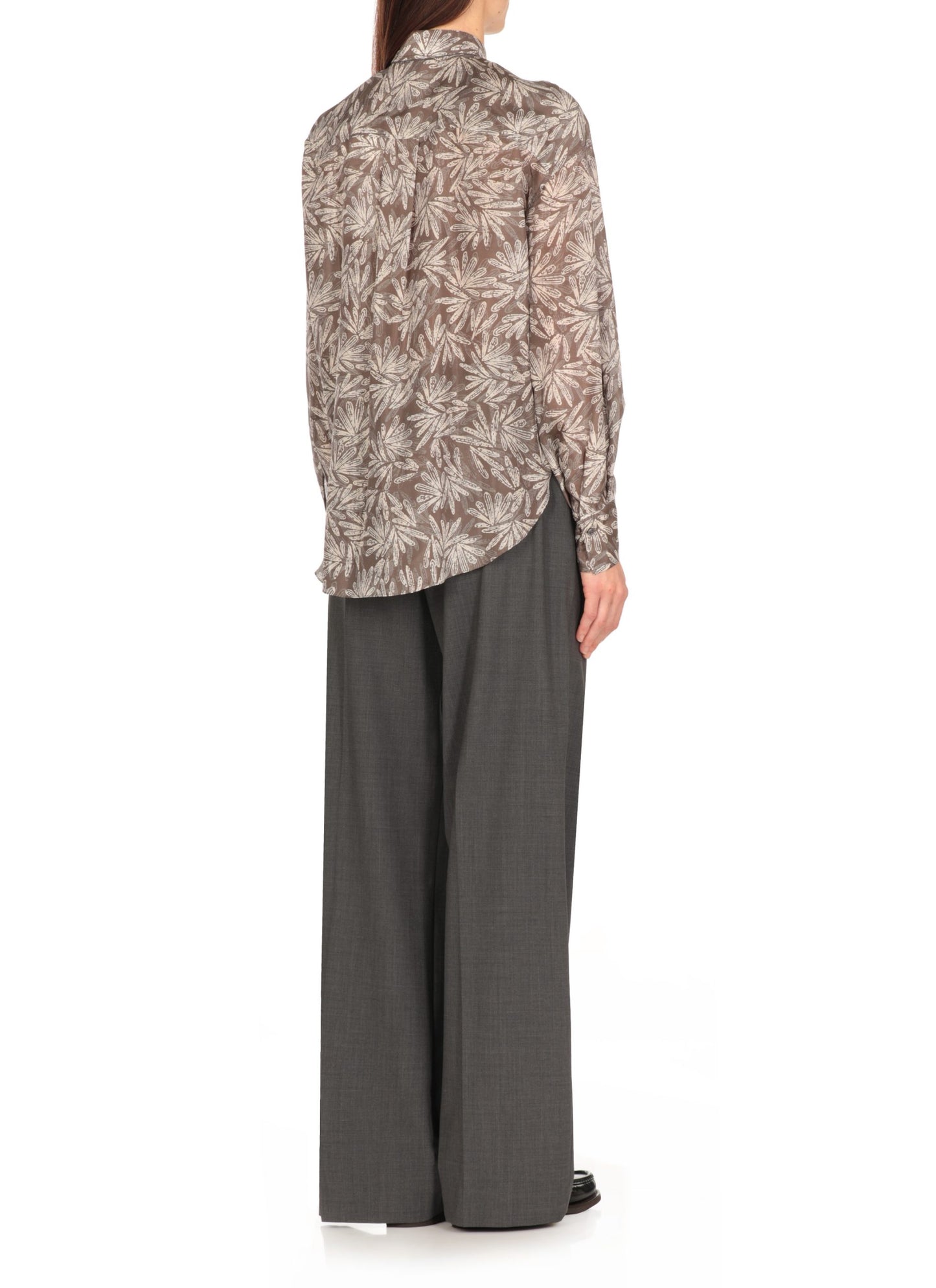 Brunello Cucinelli Multicolor Silk Pattern Shirt