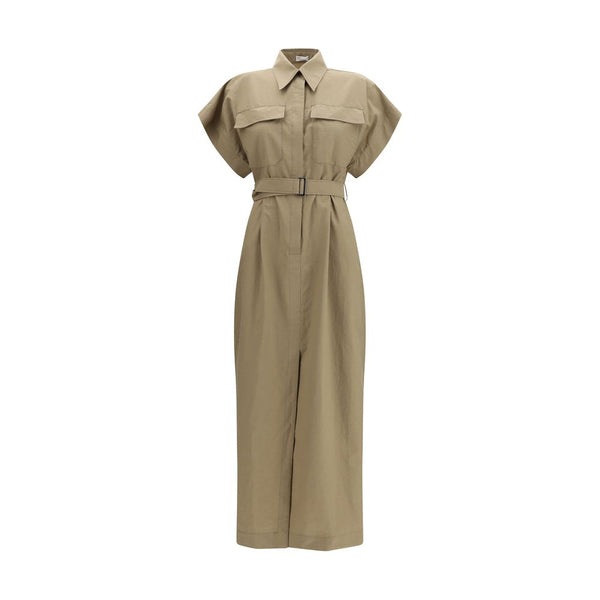 Brunello Cucinelli Beige Cotton Casual Dress