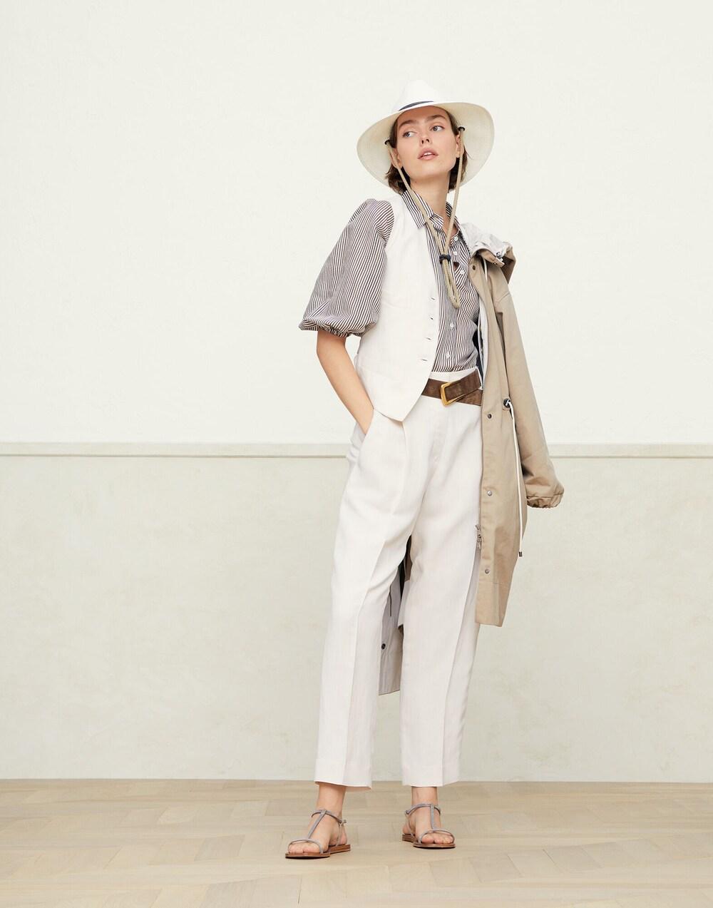 Brunello Cucinelli Beige Viscose Sleeveless Jacket
