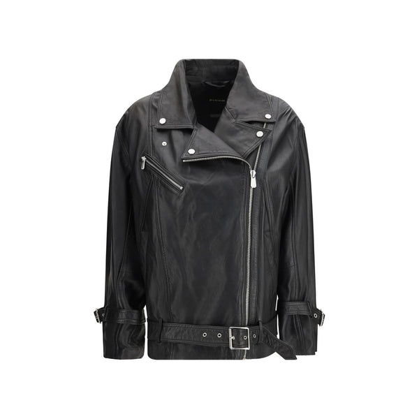PINKO Black Lambskin Leather Jacket