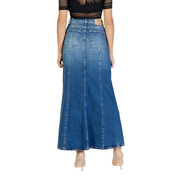 Colcci Blue Cotton Long Skirt