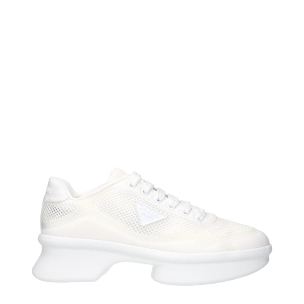 Prada White Fabric Low Top Sneakers