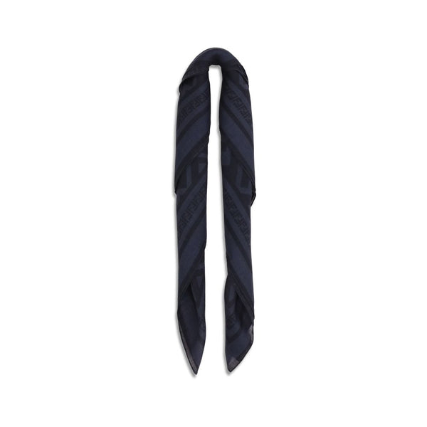 Fendi Blue Wool Oves Aries Scarf