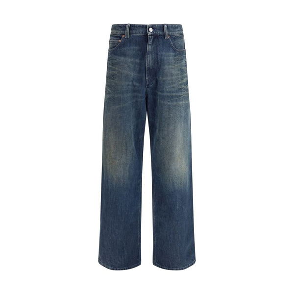 MM6 Blue Cotton Straight-Leg Jeans