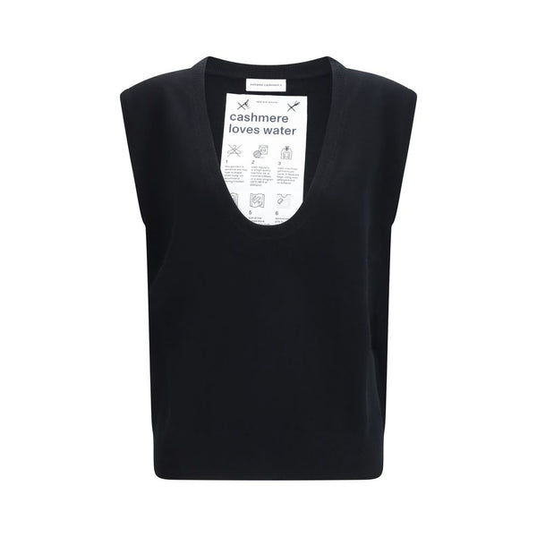Extreme Cashmere Black Elastane Sleeveles Sweater