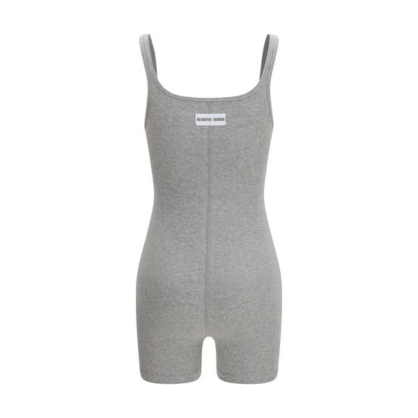 Marine Serre Gray Cotton Jumpsuit