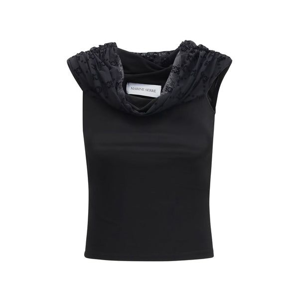 Marine Serre Black Viscose Shirt