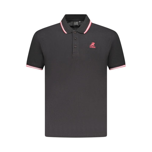 U.S. Grand Polo Black Cotton Mens Polo Shirt