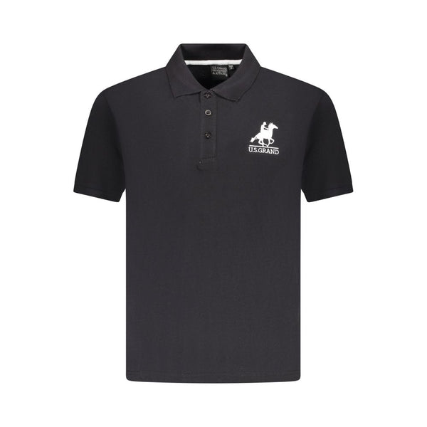 U.S. Grand Polo Black Cotton Men Polo