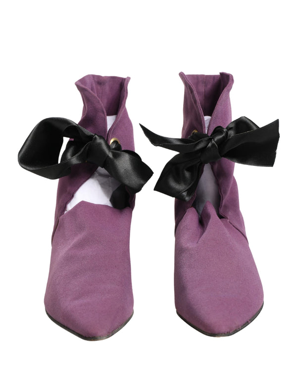 Dolce & Gabbana Purple Mid Calf Boots Shoes