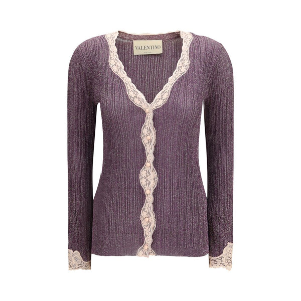 Valentino Garavani Purple Viscose Cardigan