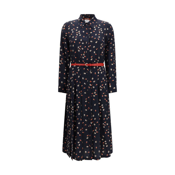 Max Mara Blue Silk Casual Dress