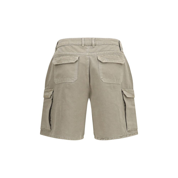 Represent Beige Cotton Bermuda Shorts