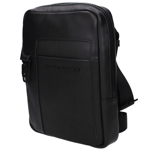 Piquadro Black Leather Crossbody Bag
