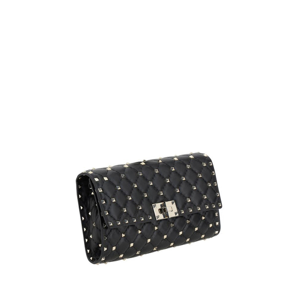 Valentino Garavani Black Calf Leather Bos Taurus Shoulder Bag