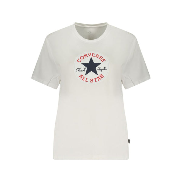 Converse White Cotton Womens T-Shirt