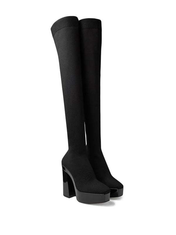 Jimmy Choo Black Fabric Over The Knee