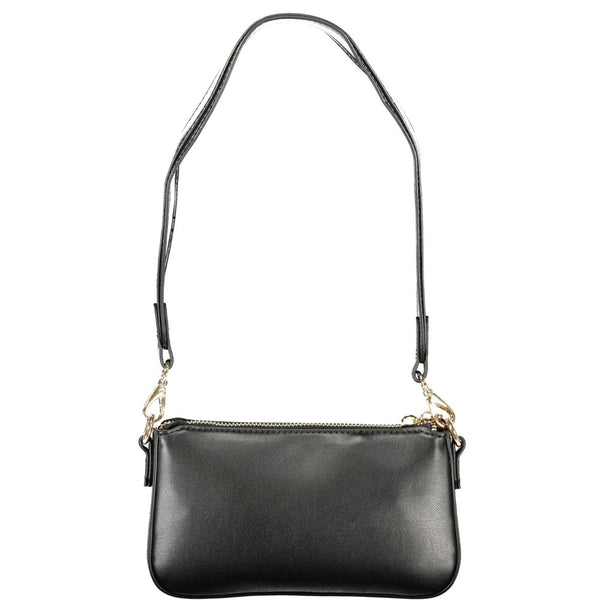 Mario Valentino Nero Poliuretano Women's Handbag with Adjustable Shoulder Strap