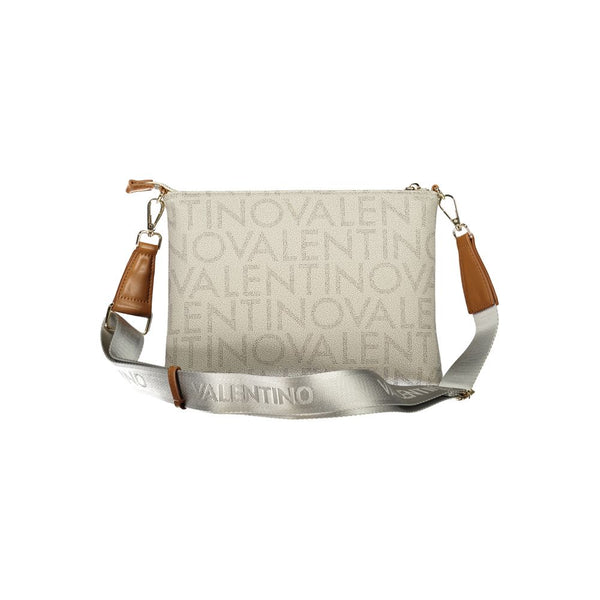 Mario Valentino Beige Polyurethane Women's Bag with Zip Closure and Strap