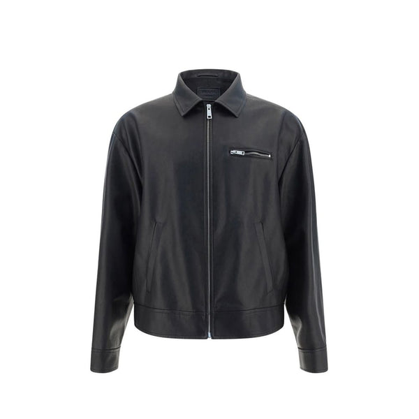 Prada Black Lamb Leather Leather Jacket